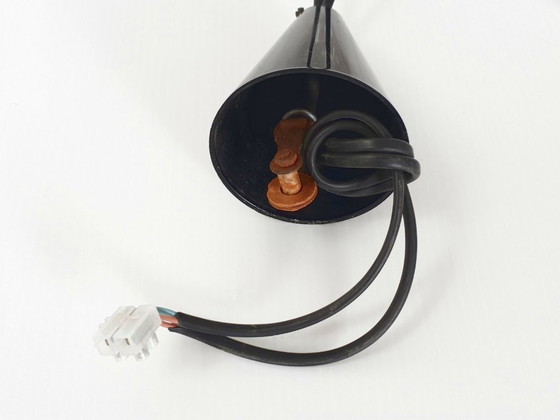 Image 1 of Lampada a sospensione vintage scandinava degli anni '60 in teak e vetro.