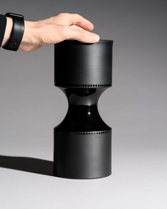 Image 1 of Sculptural Rosenthal Studio-Line Vase Duo Tapio Wirkkala Black & White Porcelain