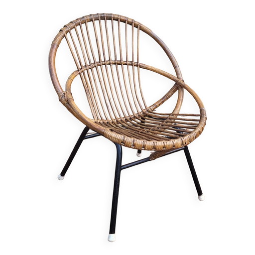 Fauteuil coque en rotin