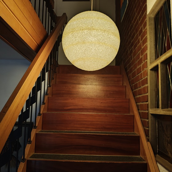 Image 1 of Vintage Space Age Granulaat Hanglamp – Ø42 cm – Jaren 70 Globe Hanglamp