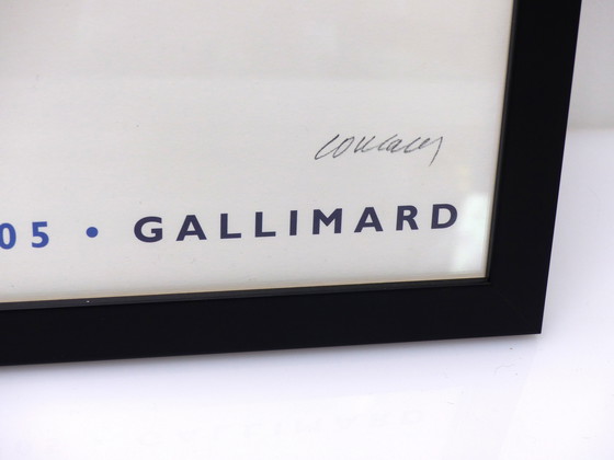 Image 1 of Framed Poster "Le Printemps des Poètes", After Pierre Soulages, Lithography For Gallimard, 2005