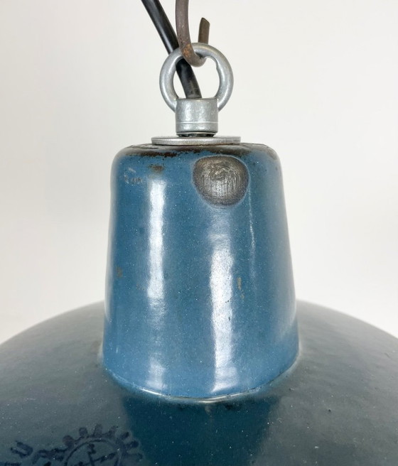 Image 1 of Industrial Blue Enamel Pendant Lamp, 1960s