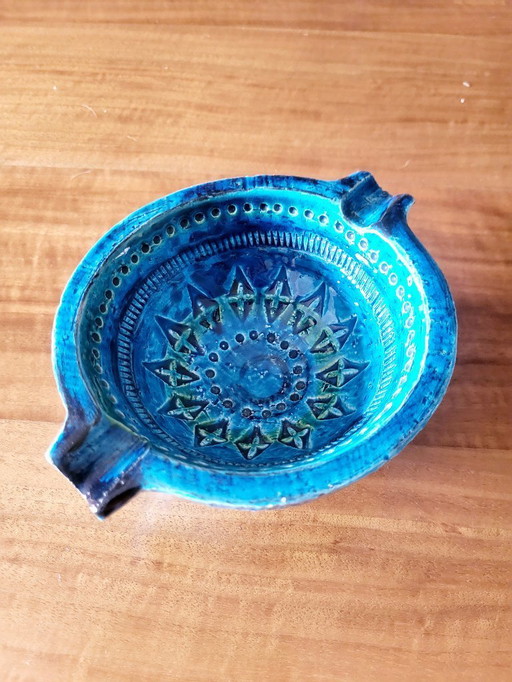 Rimini blue ceramic ashtray, Aldo Londi for Bitossi, 1960s Italy