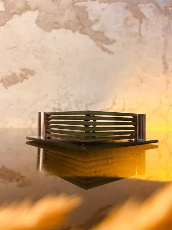 Luxury '70s Design Coasters – Table accessories, Chrome, Glass (photo 5 of 10)