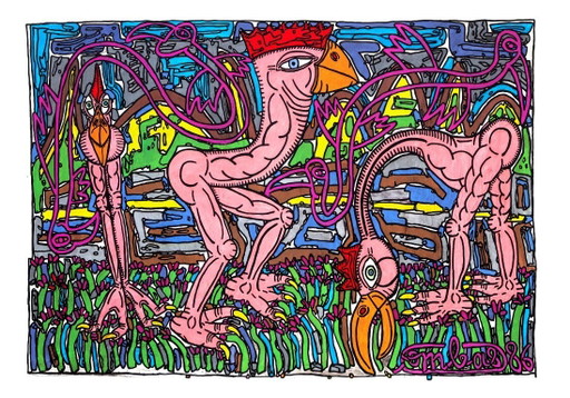 Trio de Roicos - Robert Combas - 1986 Affiche 70 x 100 cm