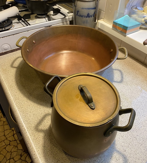 Image 1 of French jam bowl. Marmite pan