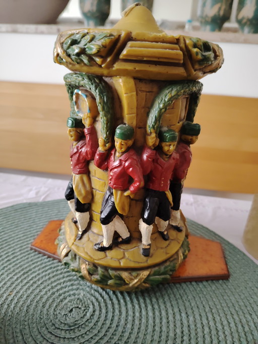 Schäfflertanz Schäffler Dance Folk Dance Grande bougie votive vintage en cire d’abeille