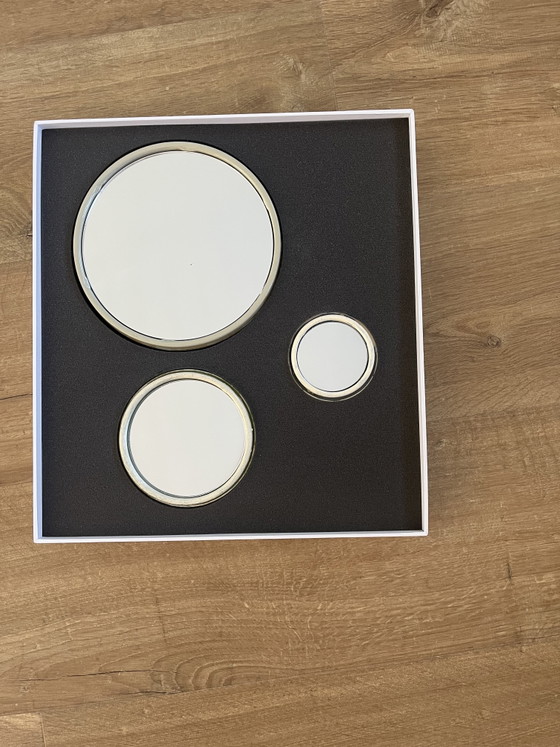 Miroirs Valerie Objects D.D.Trans – Lot de 3 miroirs design – Boîte d'origine – Metal, Glass (photo 4 of 6)