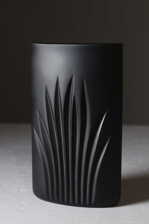 Claus Joseph Riedel & Rosenthal - Vase Biscuit De Porcelaine Noire Op Art 1970s – vazen (photo 2 of 6)