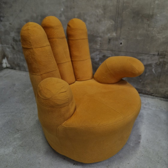 Image 1 of 90'S Okergele Handstoel Draaifauteuil