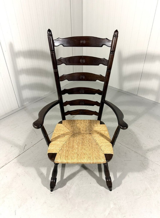 Image 1 of Rustikaler, brutalistischer Hochleiterstuhl aus den 1960er Jahren