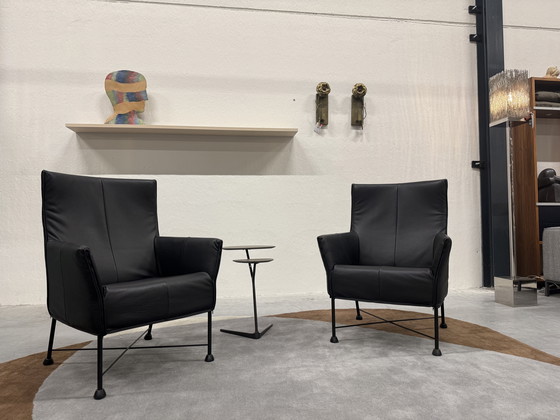 Image 1 of 2 Poltrona Montis Charly in pelle nera