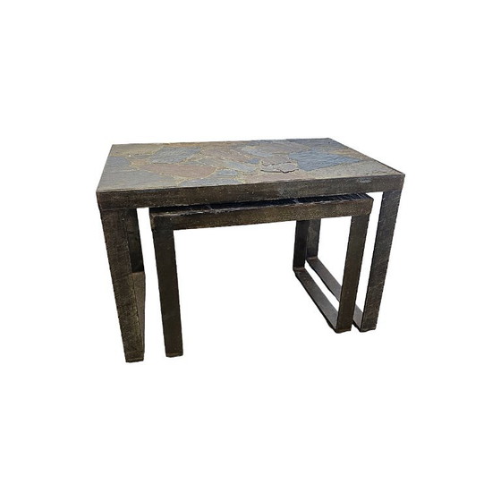 Vintage Brutalistische Bijzet- Of Plantentafels, Jaren 70 – Fedam, Bijzettafels, Iron (photo 4 of 6)