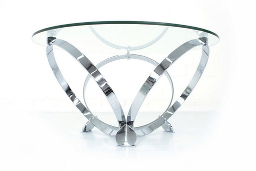 Quasi neuve ! Table basse Knut Hesterberg style Space-Age avec anneau chromé