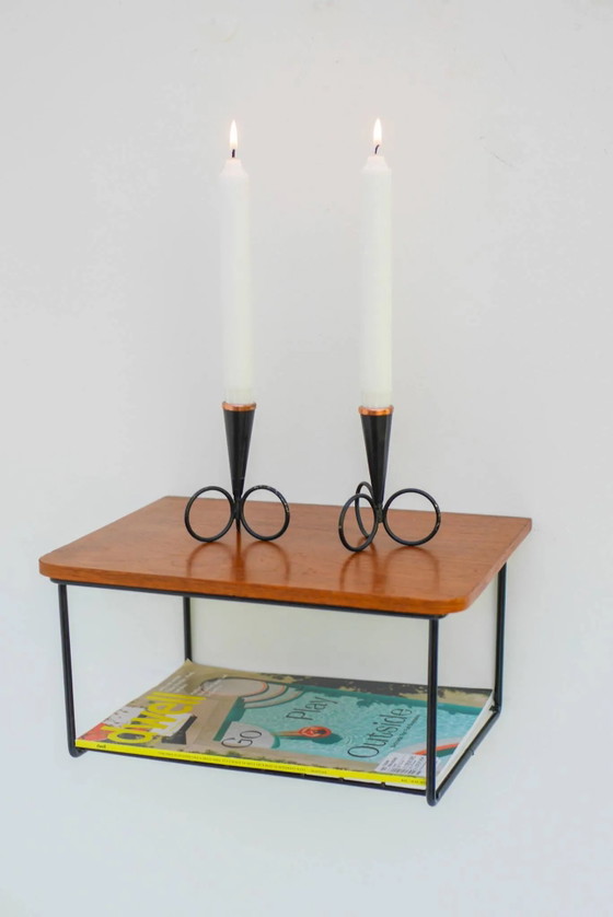 Vintage Zwevend Wandrek, Teak String Rack Jaren 60 Design – Scandinavian (photo 6 of 15)