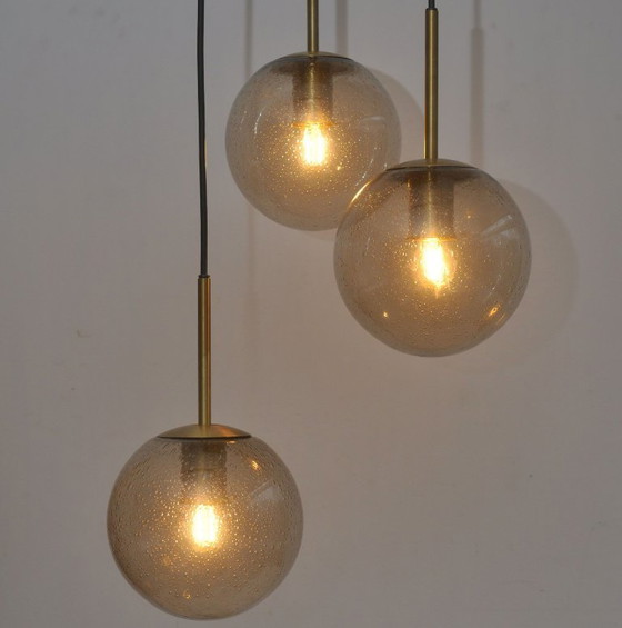 Image 1 of Peill und Putzler Kronleuchter aus 70er Jahren mit Blasenglas