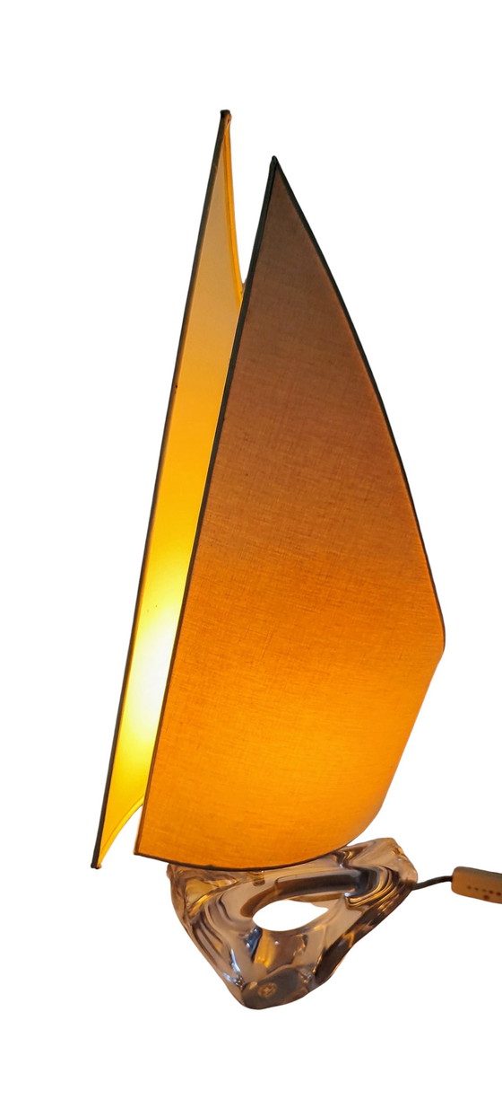 Image 1 of Skulpturale "Boot"-Lampe aus Kristallglas 1960er Jahre