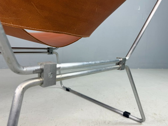 Image 1 of Poltrona in pelle cognac AP-14 di Pierre Paulin per A. Polak, 1955