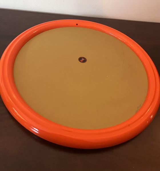 Image 1 of Specchio rotondo arancione vintage anni '70