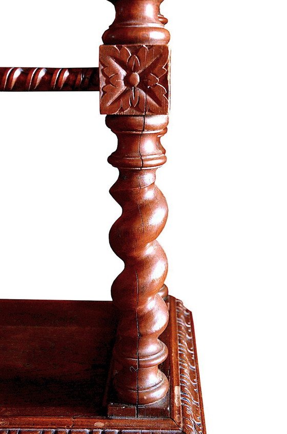 Console, desserte ou petit buffet en chêne, époque 1900, style Louis XIII – Wood (photo 12 of 13)