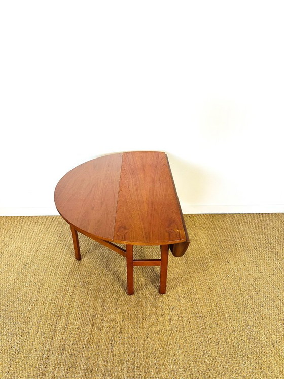 Image 1 of Tavolo da pranzo rotondo pieghevole in teak scandinavo, 1960
