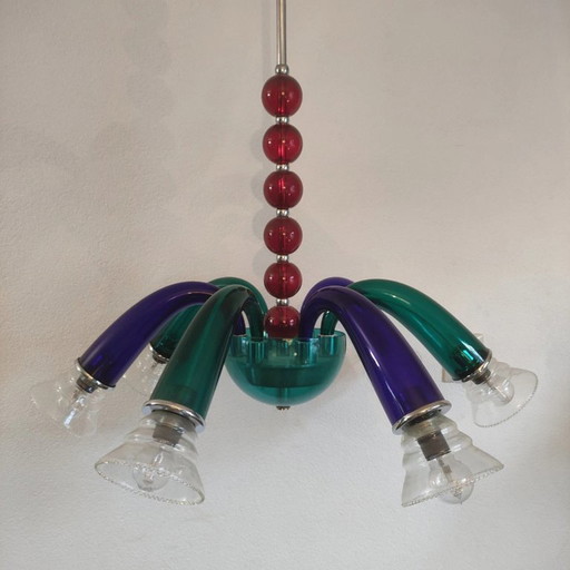 Lámpara de araña de diseño Artemide, modelo Ducale, 1990.