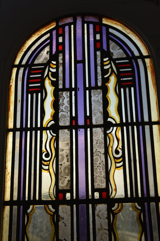 Image 1 of 2 portes anciennes en vitrail Amsterdam