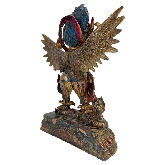 Garuda Beeld op Demon Verguld Brons Himalaya – Tantrische Beschermfiguur – Beeldhouwkunst, Bronze (photo 5 of 14)