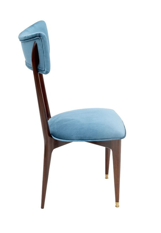 Image 1 of Ico & Luisa Parisi Rare Set of Six Mid-century Modern Velvet Dining Chairs, 50s