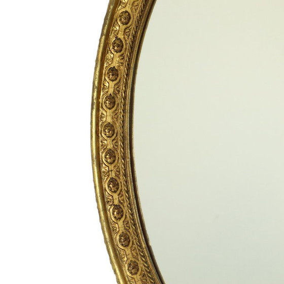 Image 1 of Large Oval Classic Mirror Gold Leaf Baroque Style Flowers 85cm