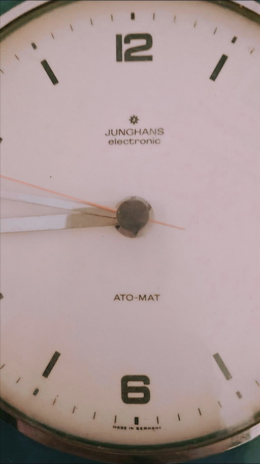 STATO MUSEO: Orologio da parete Junghans ATO-MAT funzionante – Ceramica color petrolio – anni '60