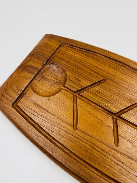 Snijplank "Visgraat" van teakhout uit Thailand, Tafelaccessoires, Bruin, Modern (foto 4 van 9)