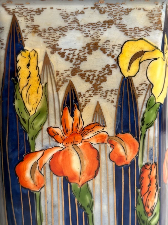 Art Nouveau Potiche Vase in Hand-Painted Italian Ceramic, 1920s (photo 5 of 12)