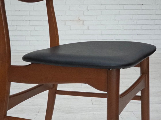 Image 1 of Set di 4 sedie da pranzo rivestite, design danese, anni '60.