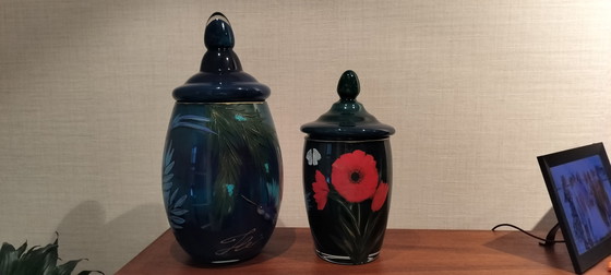 2 Glass Jars - Hand-Painted – Vases (photo 2 of 12)