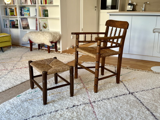 Image 1 of 1920s Antique Armchair Rustic Chair Vintage Chair Wicker Chair