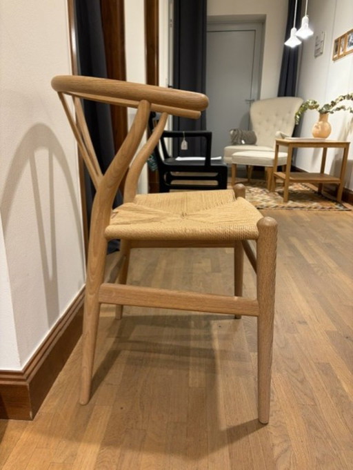 CH24 Wishbone Chair oliato bianco – Carl Hansen & Søn, eetkamerstoelen, Paper, Wood