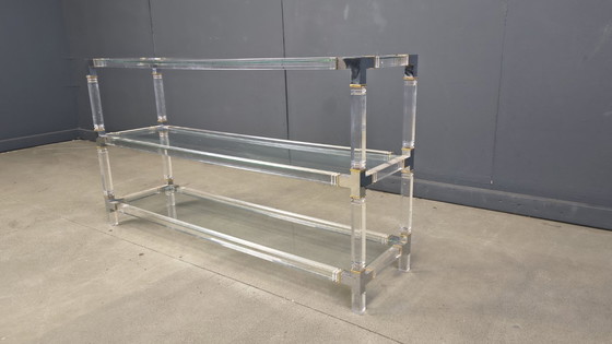 Image 1 of Chrome and lucite console table, 1970s