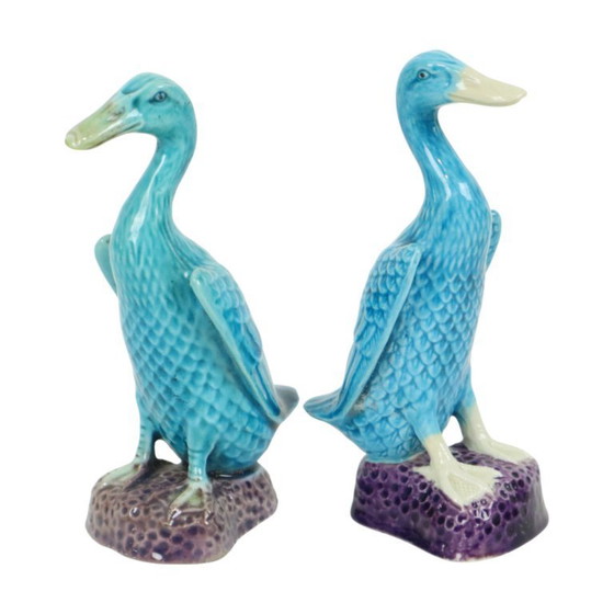 Image 1 of Duck Figurine Couple Chinese Porcelain