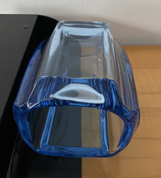 Image 1 of Uranium glass vase blue 1970s