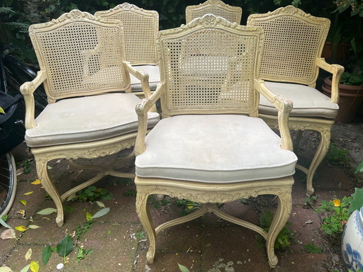 5 eleganti sedie italiane classiche bianche/crema
