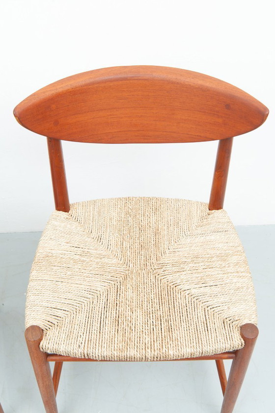 Image 1 of 4 sillas de comedor de teca de Peter Hvidt y Orla Mølgaard-Nielsen para Søborg Møbelfabrik (años 50)