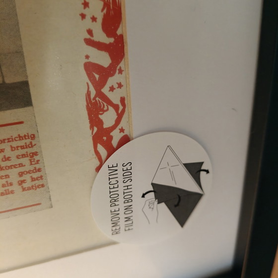 Image 1 of Unique framed decorative piece for a man cave: original from a Belgian pin-up magazine (1954)