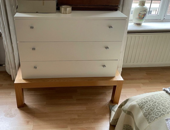 Image 1 of Jan des Bouvrie Sideboard and Table White and Wood - Set