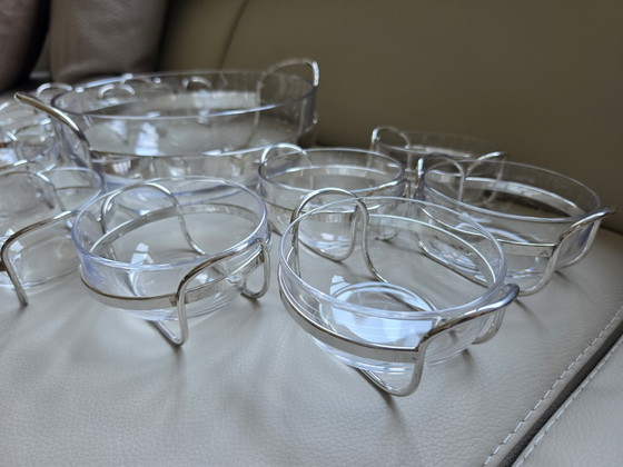 Set da punch PM Italy di 14 pezzi in argento placcato e vetro, stile Mid-Century Modern (anni '70) (photo 10 of 15)