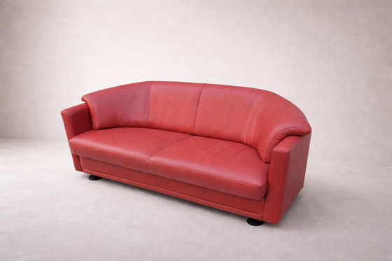 Image 1 of Set of 2 red Leolux sofa's