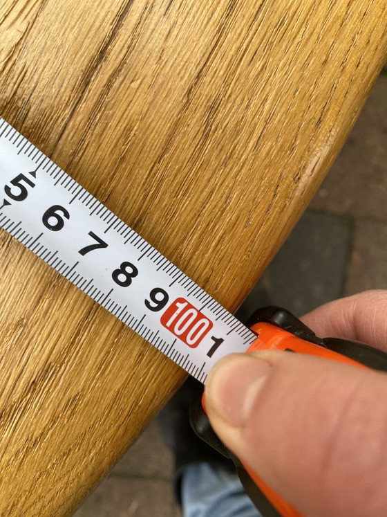 Image 1 of Round solid wood coffee table Ø100 – Japandi / Brutalist