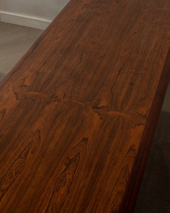 Image 1 of Vintage Rosewood Coffee Table With Leather Magazine Shelf by Topform, Mid-Century Dutch Design, 1960s