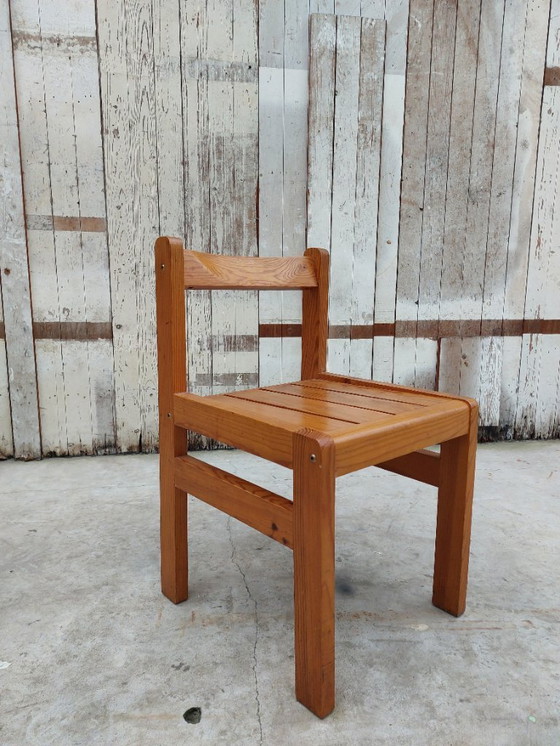 Image 1 of Minimalistische Holzstühle, 1970er Jahre, Satz von 4