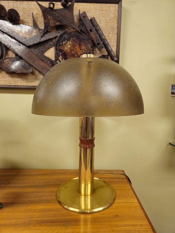Image 1 of Vintage Messing Tafellamp Bureaulamp Lamp Lampje 